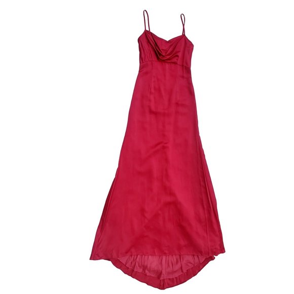 NWT Vintage Watters and Watters Red Satin Formal Maxi Dress Size 2 - Picture 4 of 13